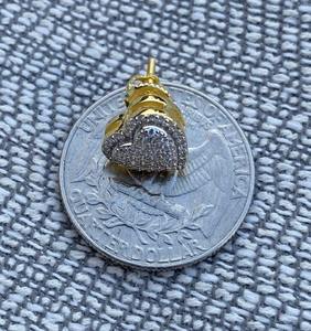 Elegantes Pendientes de Corazón con Diamantes de Moissanita VVS con Tachuelas de Plata 925 Chapadas en Oro, Joyería Fina de Lujo para Mujer - Product Image 4