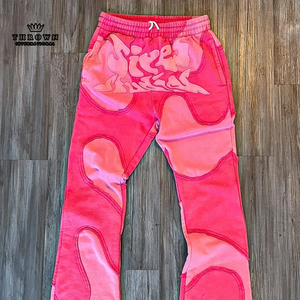 Ensemble de survêtement à capuche imprimé ODM de haute qualité, logo personnalisé, confortable, respirant, écologique, avec empiècements à ourlet brut, effet pierre, hiver - Product Image 5