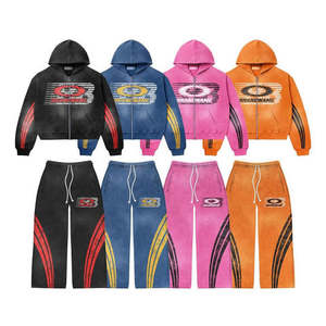 Nouveau design Ensembles de survêtement à capuche streetwear unisexe de meilleure qualité avec logo personnalisé Vente en gros 100% coton - Product Image 5