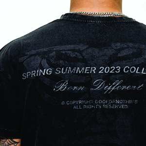 เสื้อยืดผ้าคอตตอนผ้าไผ่คอมบ์หนาทรงหลวมสำหรับผู้ชายพิมพ์โลโก้ผ้าไมโครไฟเบอร์สีขาวแบบเรียบ100% งานตามสั่ง - Product Image 4