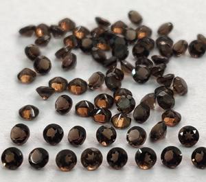 Quartz fumé naturel rond taillé 2 mm facetté - Quartz fumé rond taillé en vrac - Product Image 4