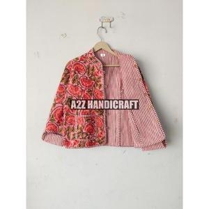 Nouveau bloc imprimé Boho coton matelassé tricoté respirant veste hiver automne manteau avant ouvert réversible bande matelassé veste - Product Image 2