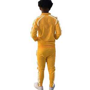 Ensemble de vestes 2 pièces unisexes à coupe ajustée en polyester/coton et velours Survêtements de luxe en velours vierge en daim personnalisable rapidement - Product Image 3