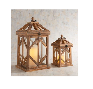 Linterna de madera Portavelas fiestas decorar Suministro de fábrica Venta al por mayor artesanía linterna de madera - Product Image 6