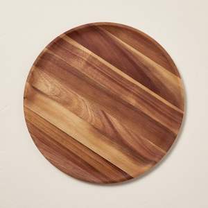 Light mango wood charger plates set of four round wooden dinner underplates natural rustic <b>table</b> chargers for weddings catering - Product Image 6