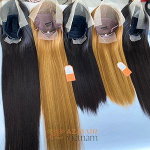 Pelucas largas Hueso recto Extensiones de cabello humano de alta calidad en encaje frontal suizo HD para mujeres - Product Image 3