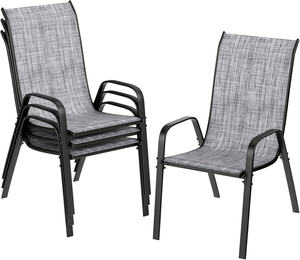 Silla de comedor moderna, cómoda y ligera con marco de acero, malla transpirable apilable para patio al aire libre, balcón, muebles de apartamento - Product Image 1