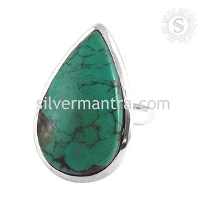 Luxury Women Natural Gemstone Turquoise <b>Ring</b> <b>Chunky</b> Fashion Trendy Classic Handmade 925 Sterling Silver <b>Ring</b> Manufacturer India - Product Image 4