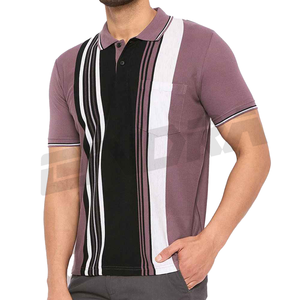 2025 rayé coton Polo t-shirt pour hommes à manches courtes décontracté Slim Fit OEM Logo personnalisé été porter mode t-shirt vêtements en gros - Product Image 4