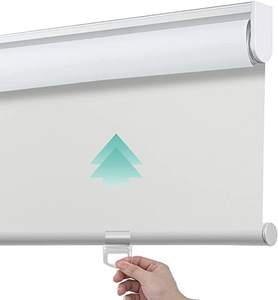 Stores enrouleurs horizontaux modernes à télécommande, intégrés, en tissu anti-UV durable pour fenêtres françaises - Product Image 3