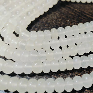 Perles Rondelles en Quartz Blanc Naturel de Haute Qualité 8mm, Pierres Lisses et Simples pour la Fabrication de Bracelets et Bijoux, Vendues à l'unité - Product Image 1