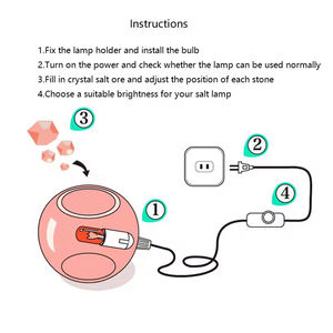 Luxury OEM Gift Crystal <b>Ball</b> Pink Salt <b>Lamp</b> Aromatherapy Home Decorative Clear Glass Healing Raw Stone Aroma Crystal Diffuser - Product Image 5