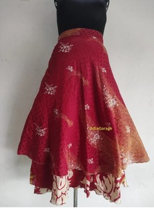 กระโปรงยาวถึงข้อเท้าเมจิกกระโปรงคลุมยาวทำด้วยมือผ้าไหมอินเดีย - Product Image 2