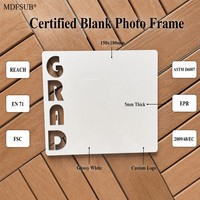 Marco de Fotos Rectangular de MDF Sublimable de 150x180mm, Certificado CARB P2 EN71, 5mm de Grosor, Personalizable con Logotipo, para Sublimación por Calor MDFSUB