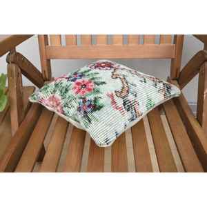 Patchwork de laine multicolore 12x12 pouces Oreiller tissé Vintage Granny Square Kantha - Product Image 4