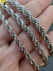 Collier à fermoir en moissanite pour homme avec plaque en acier inoxydable ou argent sterling 925 Chaîne en corde avec diamant Bijoux de mode - Product Image 5