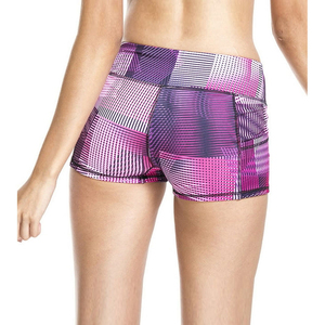 Pantalones cortos de entrenamiento alto para mujer, venta al por mayor, pantalones cortos atléticos para correr, gimnasio, secado rápido, poliéster, Spandex, transpirable, Fitness de verano - Product Image 3