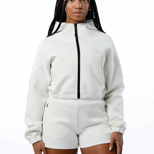 Venta al por mayor personalizado de gran tamaño Puff impreso recortado Sudadera con capucha Conjunto para las mujeres sudaderas de invierno para las mujeres - Product Image 1