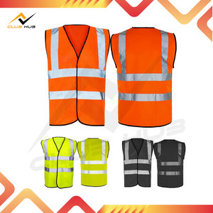 เสื้อกั๊กสะท้อนแสงสำหรับทำงานฤดูร้อน แบบมีแถบสะท้อนแสง คอวี มีกระเป๋า ตกแต่งแบบไขว้ เหมาะสำหรับงานก่อสร้างและกิจกรรมกลางแจ้ง สำหรับผู้ชาย 100% - Product Image 6