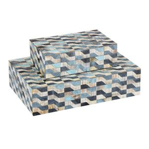 Cajas de almacenamiento con incrustaciones de resina Premium, cajas de joyería con incrustaciones de fregona, diseños de madera hechos a mano, almacenamiento de lujo - Product Image 2