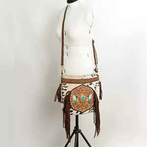 Floral Hand Tooled <b>Bag</b> Bohemian Western Leather <b>Saddle</b> Blanket Tote <b>Bag</b> Manufacturer Ready to Stock - Product Image 2