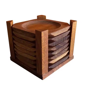 Walnut Coasters High Quality Wooden coaster Handicraft square & Round Shaped Wood coaster by Crescent Crafts - Product Image 4