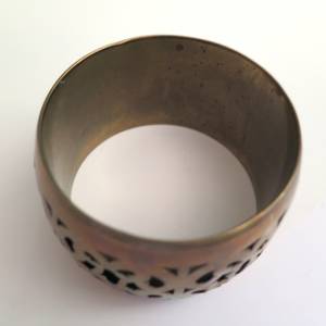 Brazalete de latón crudo de 69mm, brazalete de incrustaciones, brazalete de canal en blanco, pulsera ancha hecha a mano, latón crudo - Product Image 2