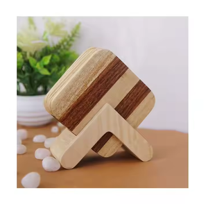 Ensemble de 6 sous-verres en bois de style classique Crescent Crafts pour tasses à thé et tasses à café - Product Image 2