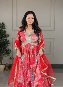 Designer party Wear Aliya-Vestido cortado-Pent Dupatta - Product Image 3
