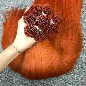 I-Tips Extensions de cheveux humains Couleur chaude Briquet Orange Grand Stock Qualité supérieure Prix d'usine Facile à manipuler - Product Image 6