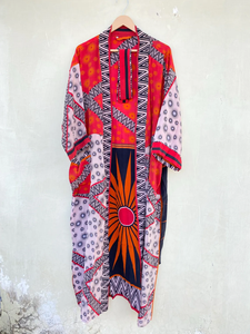 Kimono de seda Vestido indio Vintage Vestido reciclado Vestido de seda unisex - Product Image 5