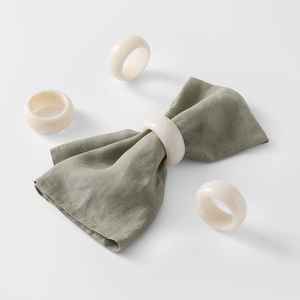 Anneau de serviette en bois et résine à rayures verticales tendance pour la maison, la restauration, la vaisselle, porte-serviettes - Product Image 4