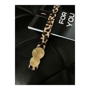 Ceinture pour femme à boucle ronde dorée, ceinture pour pantalon, ceinture pour veste, ceinture pour robe, ceinture pour chemise - Léopard - Product Image 3