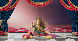 Modern Brass Lord Ganesha Statue Idol for Religious Home Decor for Pooja <b>Mandir</b> Office Table Weddings Birthdays for Diwali - Product Image 5
