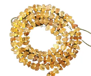 Top Quality Natural Citrine Gemstone Uneven Shape Untreated Center Drilled Raw November Birthastone Making DIY Jewelry Beads