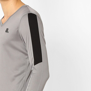 T-shirt en coton à manches longues pour homme de qualité supérieure, col en V, t-shirt à col en V, logo personnalisé, t-shirt à manches longues pour homme à col en V - Product Image 1