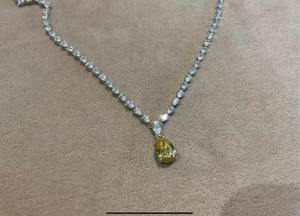 Collier en argent 925 de luxe, tennis, coupe poire, diamant jaune, poire fantaisie, diamants moissanite pour femmes - Product Image 5