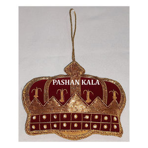 เครื่องประดับคริสต์มาสแบบแขวนประดับมงกุฎสีทองทำด้วยมือไม่เหมือนใครออกแบบได้ตามที่ต้องการ - Product Image 1