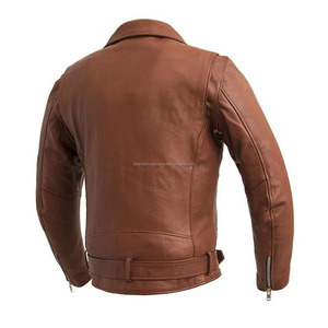 Precio al por mayor de calidad superior de los hombres de moto de cuero chaqueta de moda servicio personalizado OEM disponible chaqueta de cuero de moda para los hombres - Product Image 2