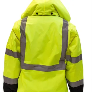 SIGH-chaleco reflectante de seguridad para hombre, chaqueta de malla personalizada con 2 bolsillos, color amarillo