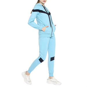 Survêtements élégants pour les femmes fermeture à glissière et pull à capuche col haut et bas femmes survêtement à glissière - Product Image 3