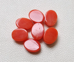 Cabujón de forma ovalada de coral rojo genuino calidad AAA, piedra preciosa calibrada para la fabricación de joyas tamaño 6X8 MM - Product Image 6