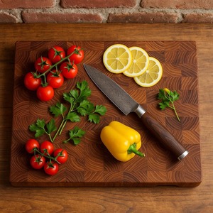 Tabla de Cortar de Madera de Diseño, Tabla Multiusos Perfecta para Exhibición en Mesa y Presentación de Alimentos, Hecha a Mano en India - Product Image 1