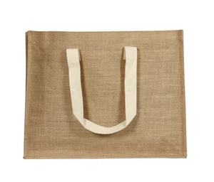 Logo personnalisé ligne de jute fourre-tout avec poignée en coton renforcé marché économique sacs fourre-tout en jute - Product Image 3
