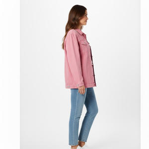 Veste en jean vintage pour femme, fournisseur d'usine OEM, vente en gros, sur mesure, rétro, bleue, vêtement d'extérieur d'hiver, décontractée, col montant, respirante - Product Image 3