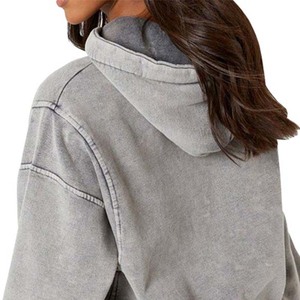 เสื้อกันหนาวผู้หญิงโอเวอร์ไซส์ผ้าโพลีเอสเตอร์ผ้าคอตตอนผ้าโพลีเอสเตอร์ลายสีพื้นลำลองสำหรับฤดูหนาวแบบวินเทจซีดจาง - Product Image 6