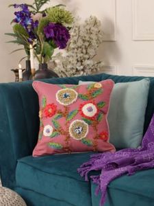 Fundas decorativas bohemias para sofá de 45x45 cm, Fundas de cojín cuadradas de algodón bordadas con jirafa, tejidas ecológicas y extraíbles - Product Image 5