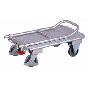 Aluminum <b>Folding</b> <b>Trolley</b> with 150kg Load Capacity Rubber Wheels Four-Wheel Industrial <b>Garden</b> Cart Iron Frame OEM Customizable - Product Image 1