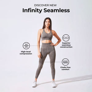 กางเกงเลกกิ้งกีฬาสำหรับผู้หญิง ชุดออกกำลังกาย ไซส์ใหญ่ ผ้าฝ้ายผสมสแปนเด็กซ์ เย็บแบบอินเตอร์ล็อค 220 GSM ลายเรียบ เอวสูง ด้านหน้า - Product Image 4