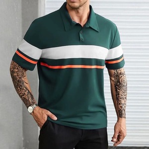 Maillot d'affaires de luxe d'été pour hommes Sweat Wear 3XL Large T-Shirts Couture Manches courtes Col rabattu pour Polo Shirt - Product Image 4